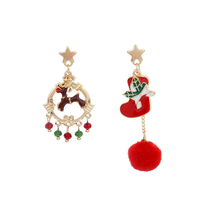 Wholesale Asymmetrical Christmas Earrings ACC-ES-Yiran002