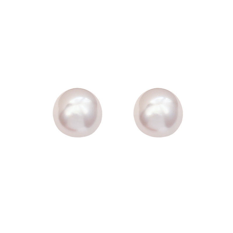 Wholesale Sterling Silver Aurora Purple Steamed Bread Big Pearl Earrings