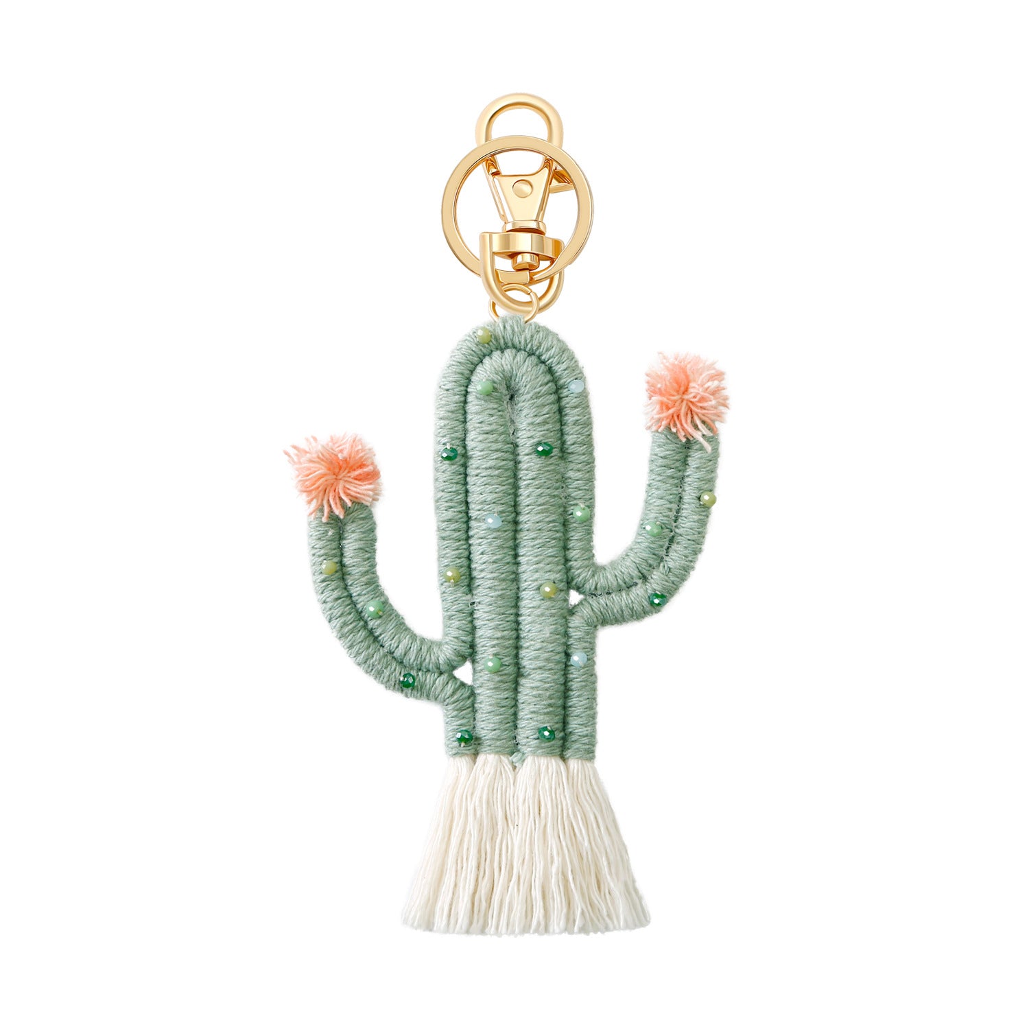 Wholesale cactus keychain bohemian rice beads handwoven ACC-KC-JM001