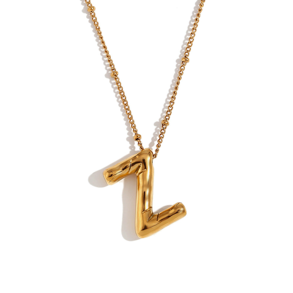 Wholesale Stainless Steel Plated 18K Gold Lettered Pendant Necklace ACC-NE-Mengj002