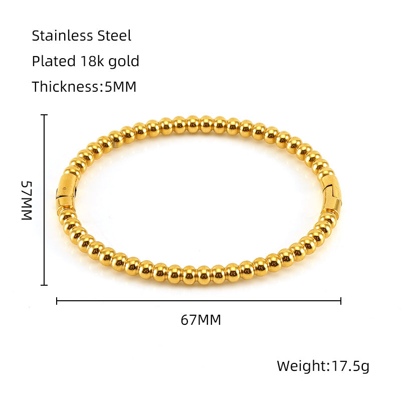 Wholesale Golden Bamboo Titanium Steel Plain Bracelet Stainless Steel Hand Jewelry ACC-BT-Zhongy002