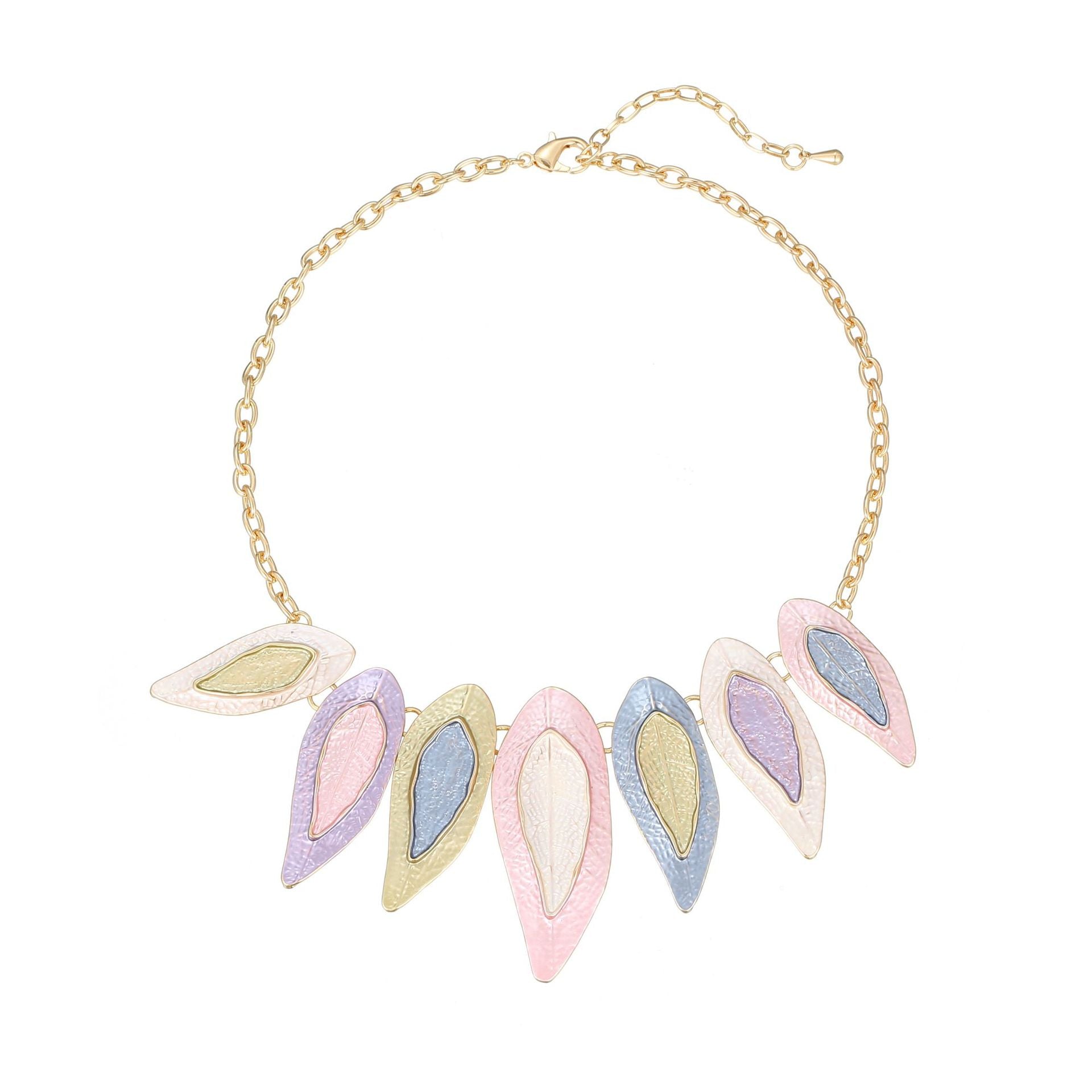 Wholesale  color leaf stitching alloy necklace necklace