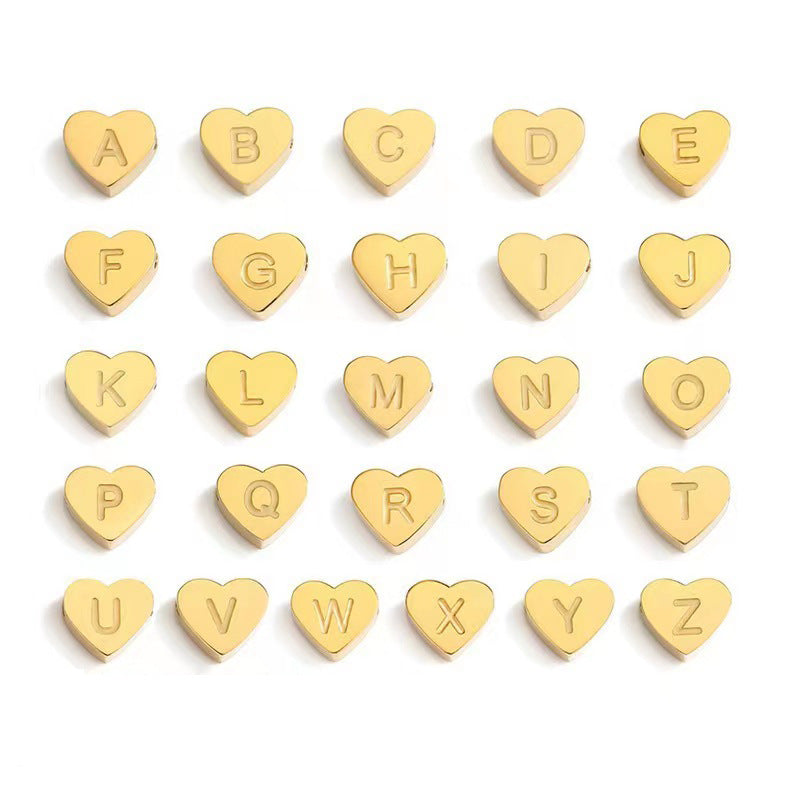 Wholesale Love Earrings English Letters Retro Gold and Silver Earrings Heart Earrings Titanium Steel ACC-ES-FaDiniya001