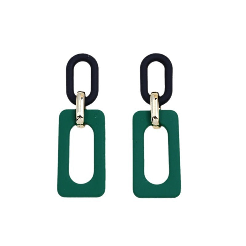 Wholesale rectangular hollow ing acrylic earrings earrings retro personality  earrings