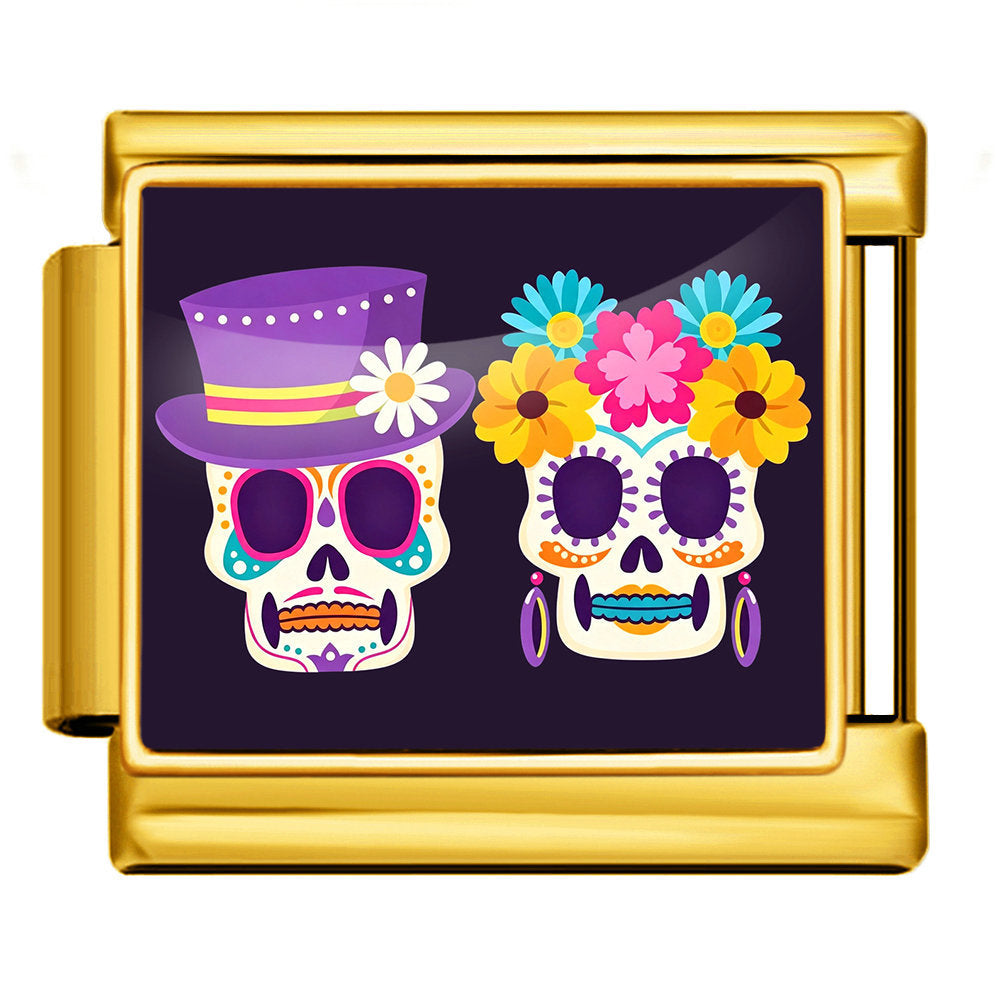 Wholesale Stylish Day Of The Dead Skull Modular Bracelet Stainless Steel DIY Detachable Jewelry Gift