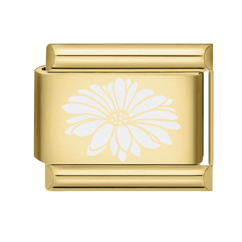 Wholesale 9mm Italian Charm Starter Bracelets DIY square Single Section Creative Stainless Steel Composable Bracelet