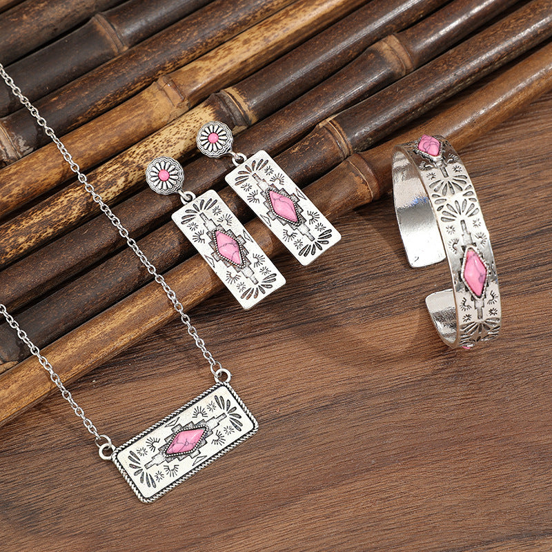 Wholesale Bohemian Retro Style Pumpkin Flower Necklace Earrings