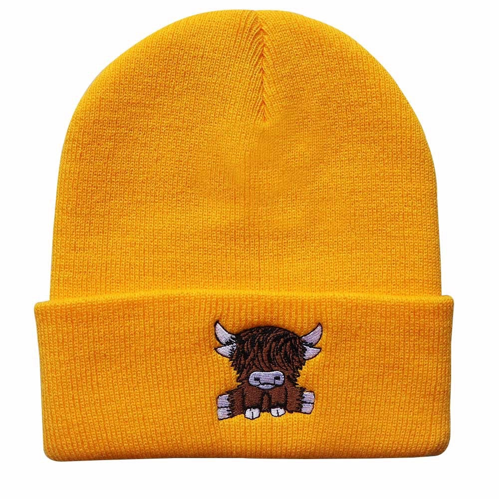 Wholesale Yak Embroidered Knit Beanie Winter Warm Unisex Outdoor Hat Fashion Accessory Gift
