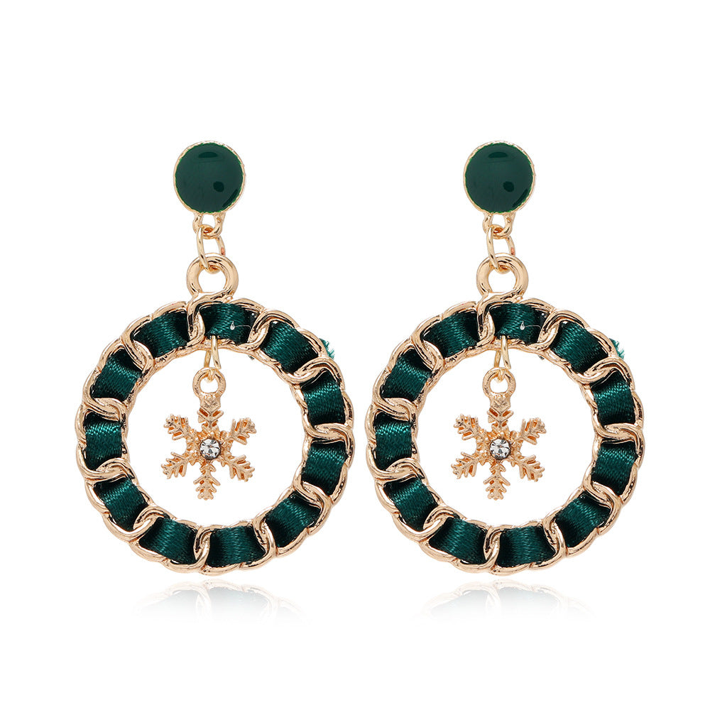 Wholesale Christmas Earrings Metal Oil Drop Ring Bell Christmas Tree Earrings ACC-ES-DingZhou003