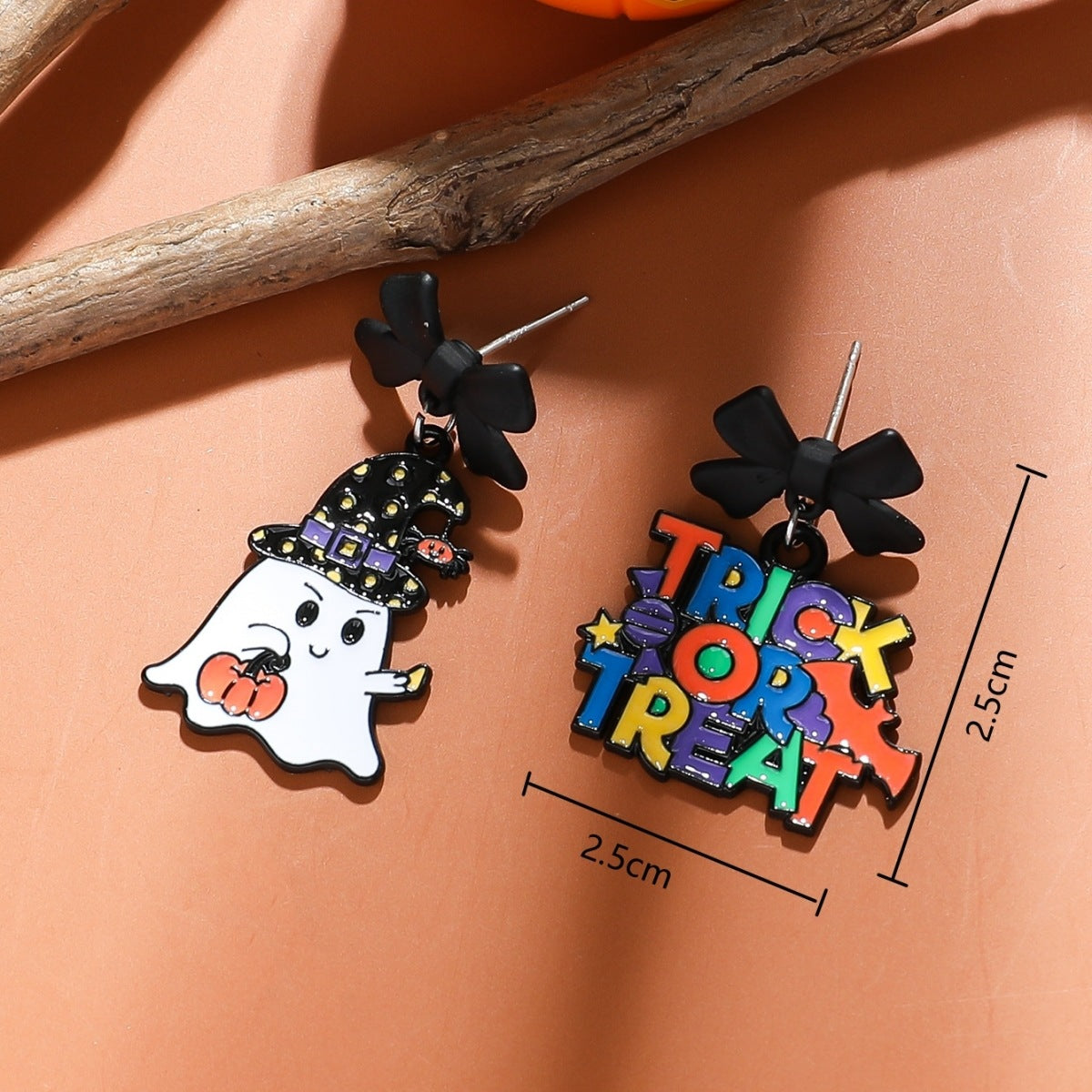 Wholesale Halloween cartoon alloy ghost pin pumpkin cute  earrings