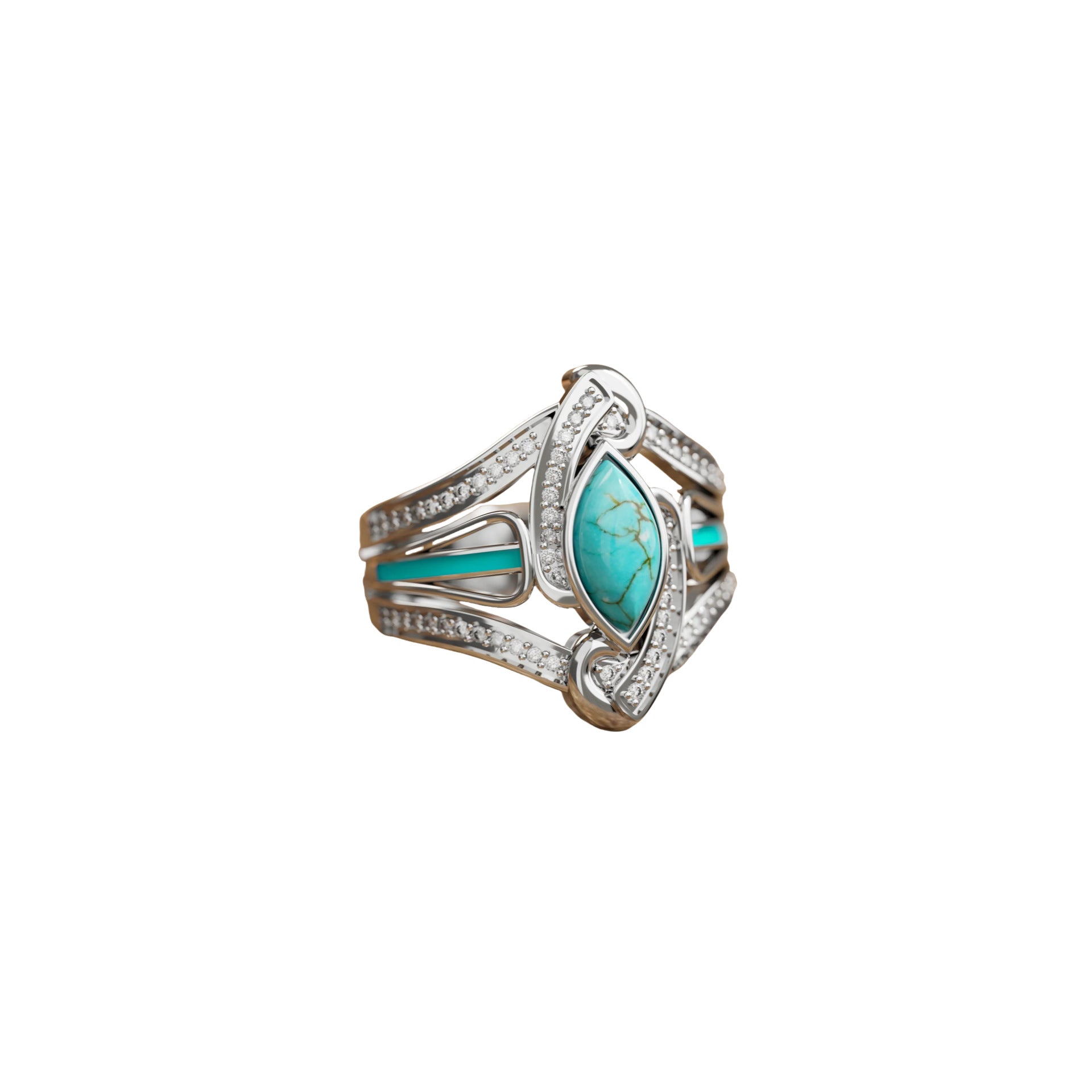 Wholesale  Blue Turquoise Bohemian Ring