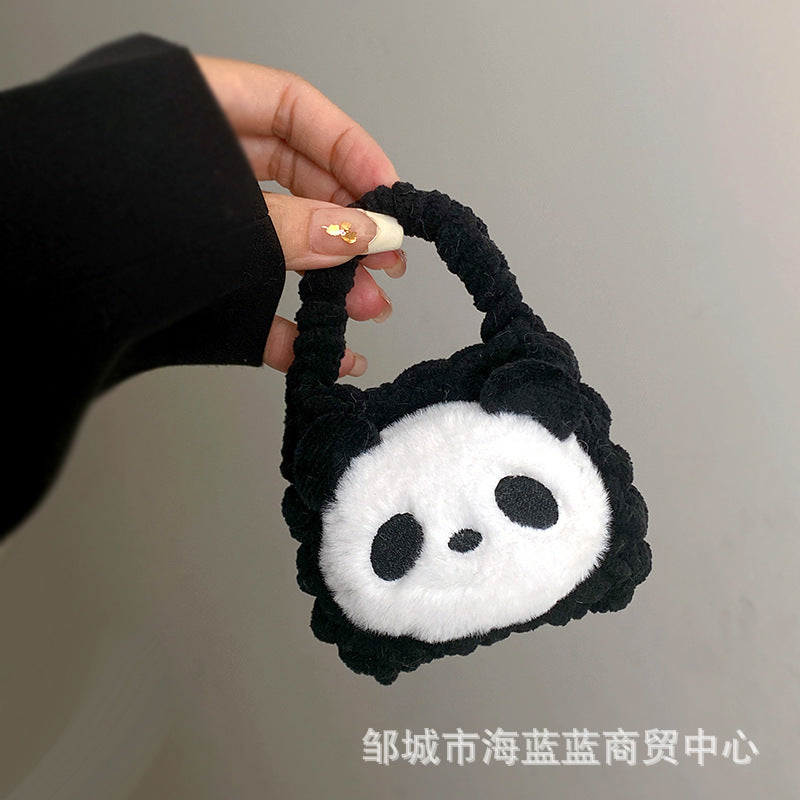 Wholesale Cute little panda cartoon hand-woven coin purse wallet