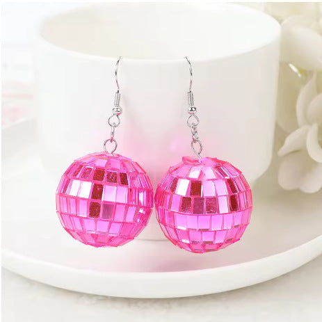 Wholesale American retro disco earrings disco laser light ball earrings