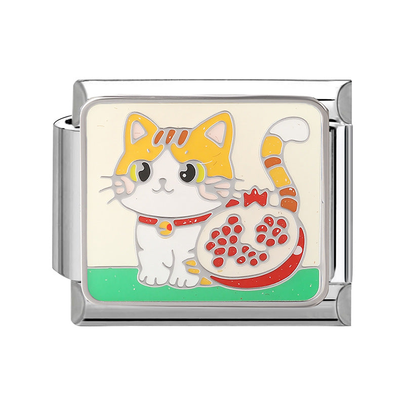 Wholesale Italian Charm Bracelet 9mm DIY Cute  vintage-style Creative Stainless Steel Composable Bracelet