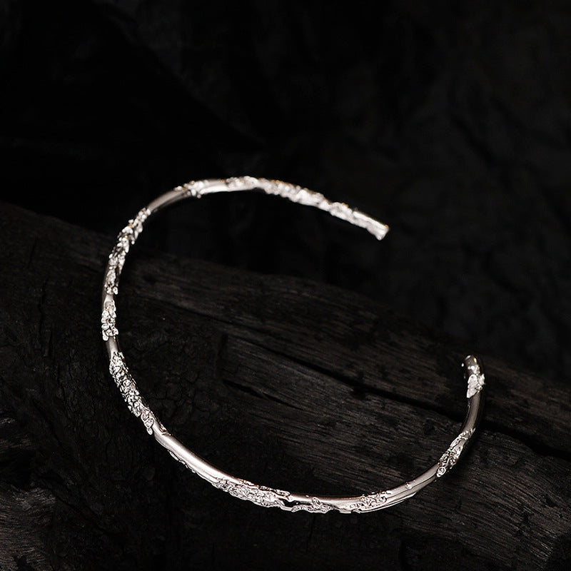 Wholesale S925 Sterling Silver Irregular Texture Bracelet ACC-BT-YWE007