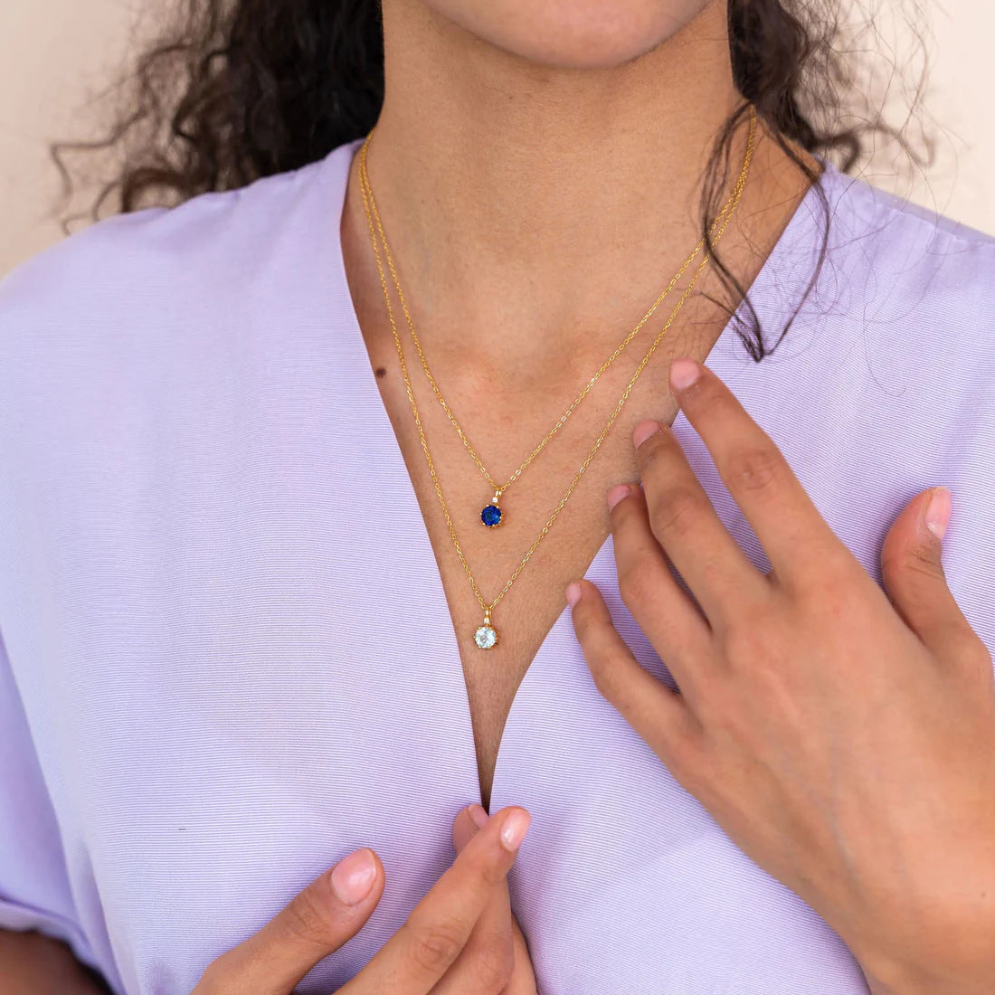 Wholesale Twelve Birthstone Necklace Titanium Steel 12 Birthstone Round Pendant  Flower Accessories