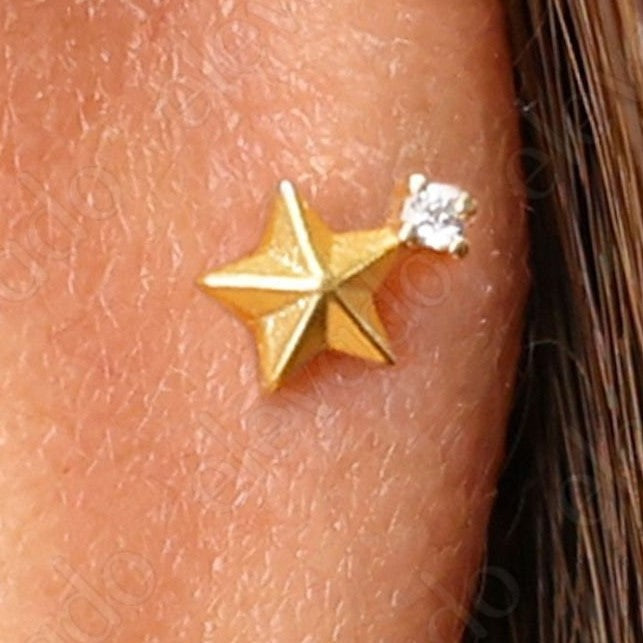 Wholesale Titanium Steel 18K Gold Minimalist Star Moon Sun Earrings Set