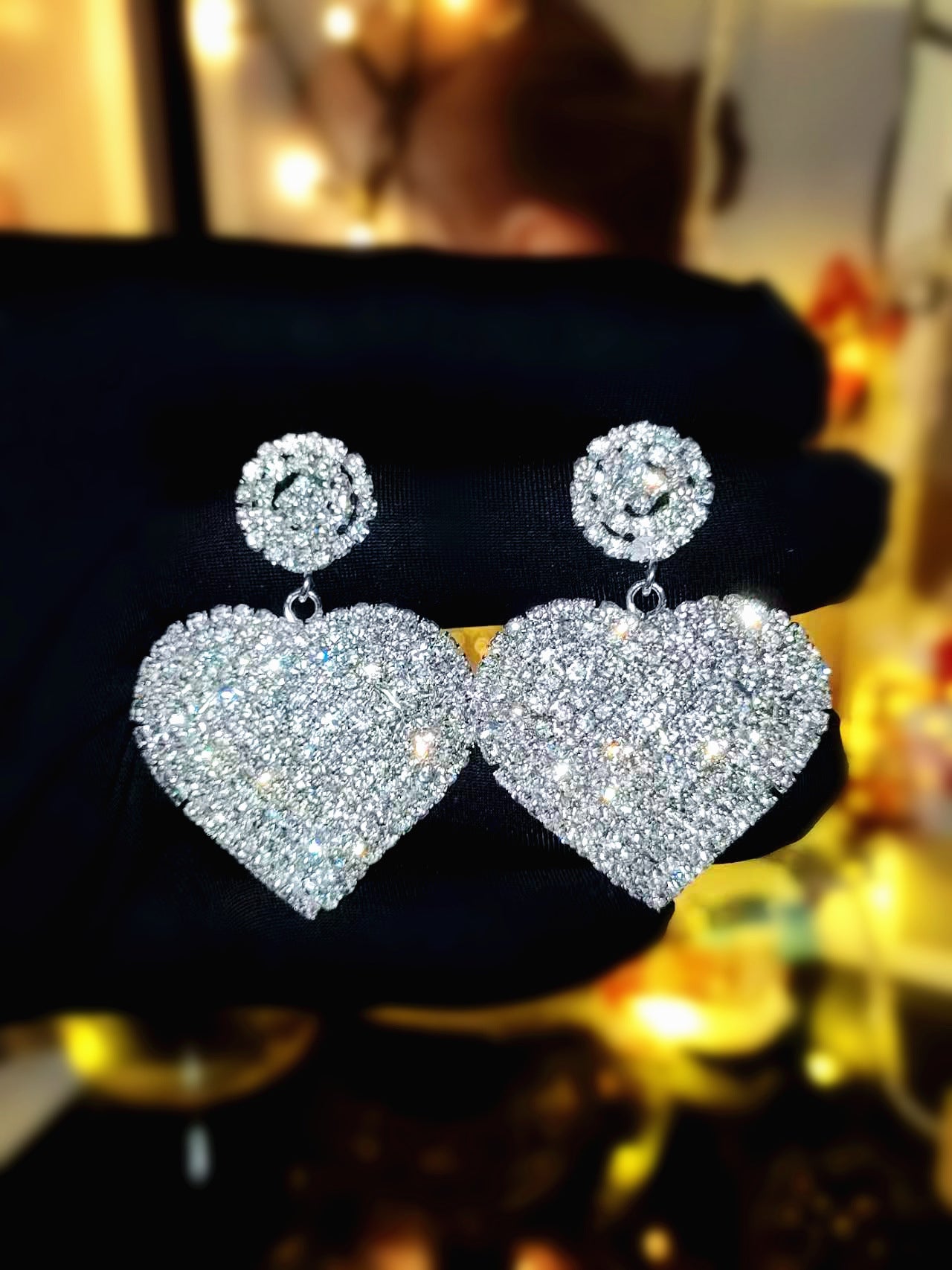 Wholesale Independence Day Exaggerated Long Tassel Love Earrings