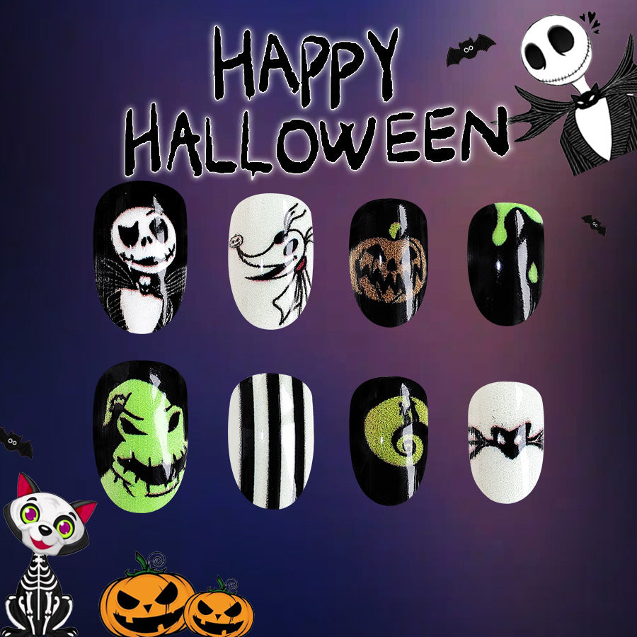 Wholesale 24 Pieces/box Halloween Press-on Nails Kits Nail Stickers ACC-NS-GuaiXL108