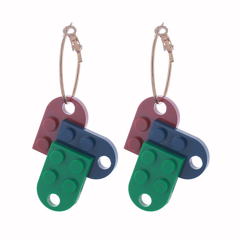 Wholesale  Creative Splicing Geometric Earrings