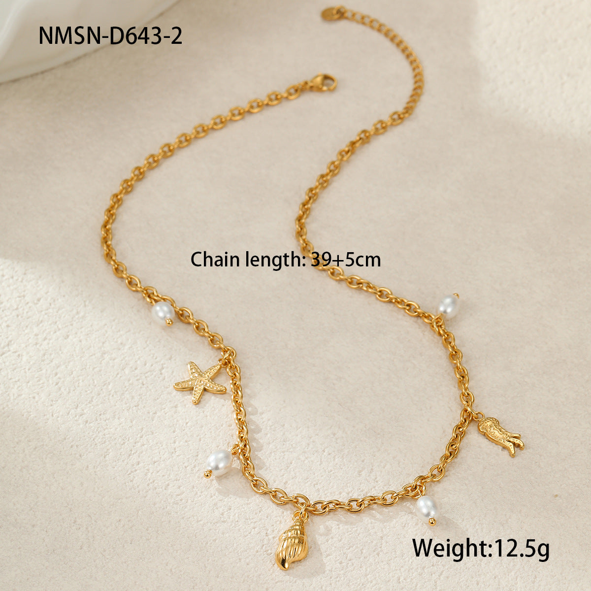 Wholesale  stainless steel necklace shell starfish necklace