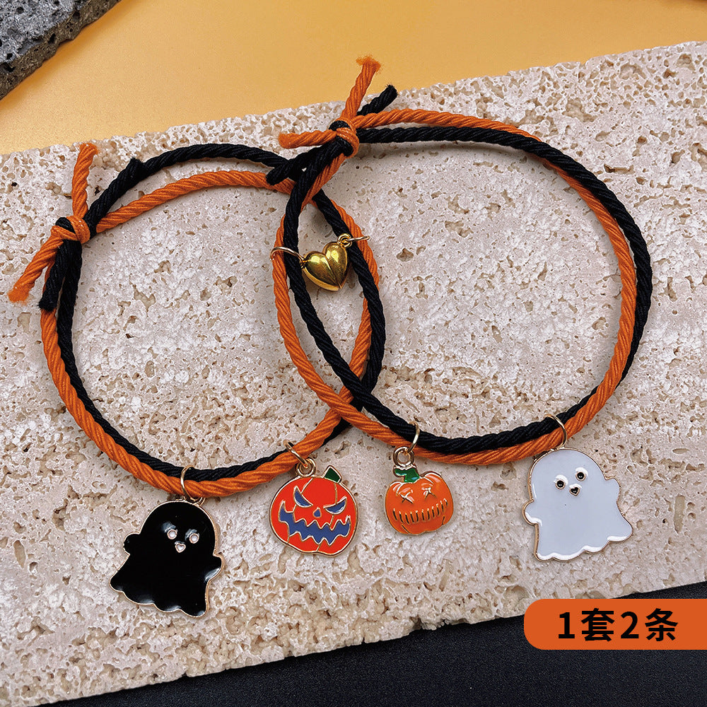 Wholesale Pumpkin Ghost Magnetic Handmade Adjustable Elastic  Bracelet