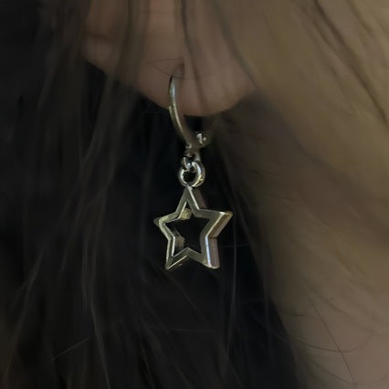Wholesale Creative Star Earrings  Hollow Five-pointed Star Earrings