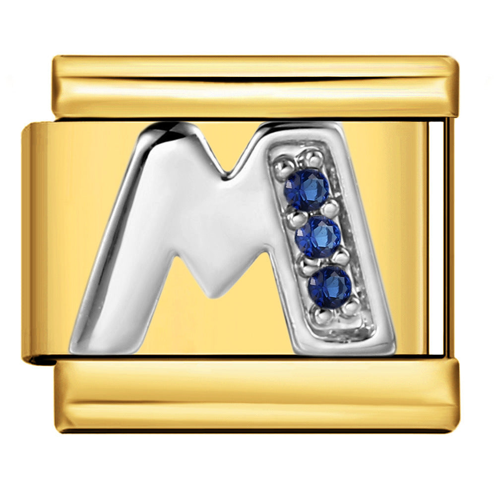 Wholesale 9mm Italian Charm Starter Bracelets DIY Letter Single Section Creative Stainless Steel Composable Bracelet