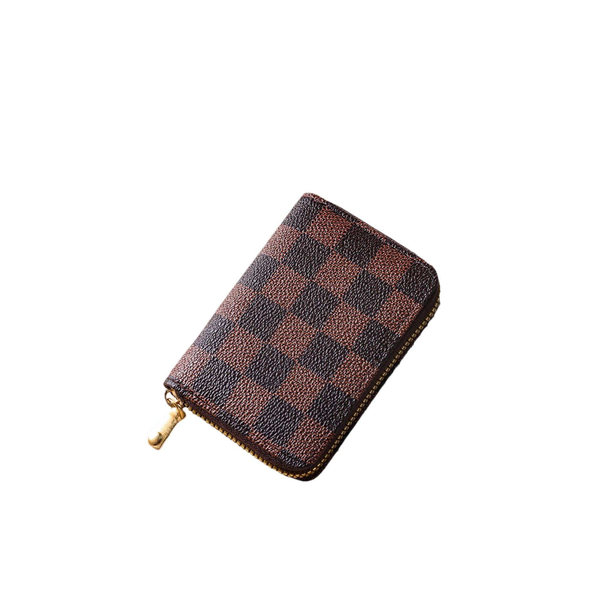 Wholesale Stylish Retro Checkered Accordion Card Wallet With Large Capacity PVC Material Daily Use Resale Item