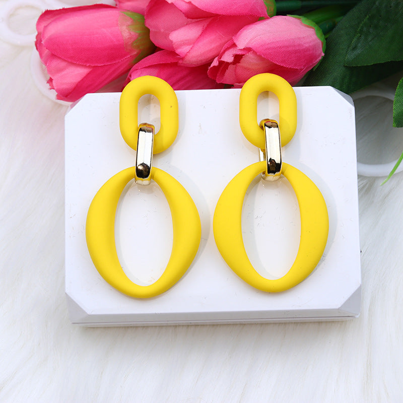 Wholesale Buckle Spray Paint Acrylic Fresh Earrings