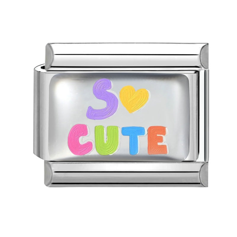 Wholesale 9mm Italian Charm Starter Bracelets DIY Cute Cartoon Stainless Steel Composable Bracelet