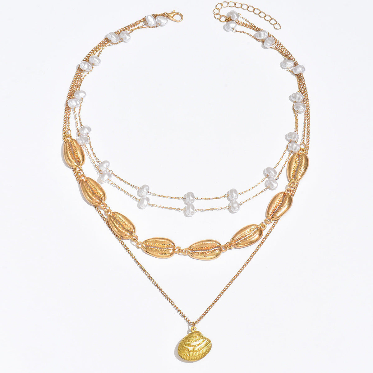 Wholesale Light luxury summer metal shell pendant necklace