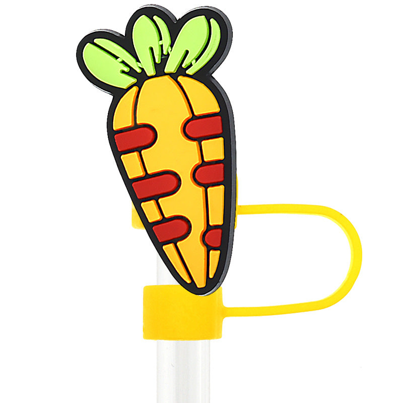 Wholesale Random 100pcs Easter 10mm PVC Soft Straw Tube Cap ACC-SCR-RYY088