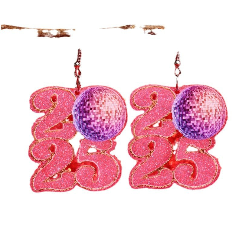 Wholesale 2025 Digital Earrings Acrylic Star Earrings