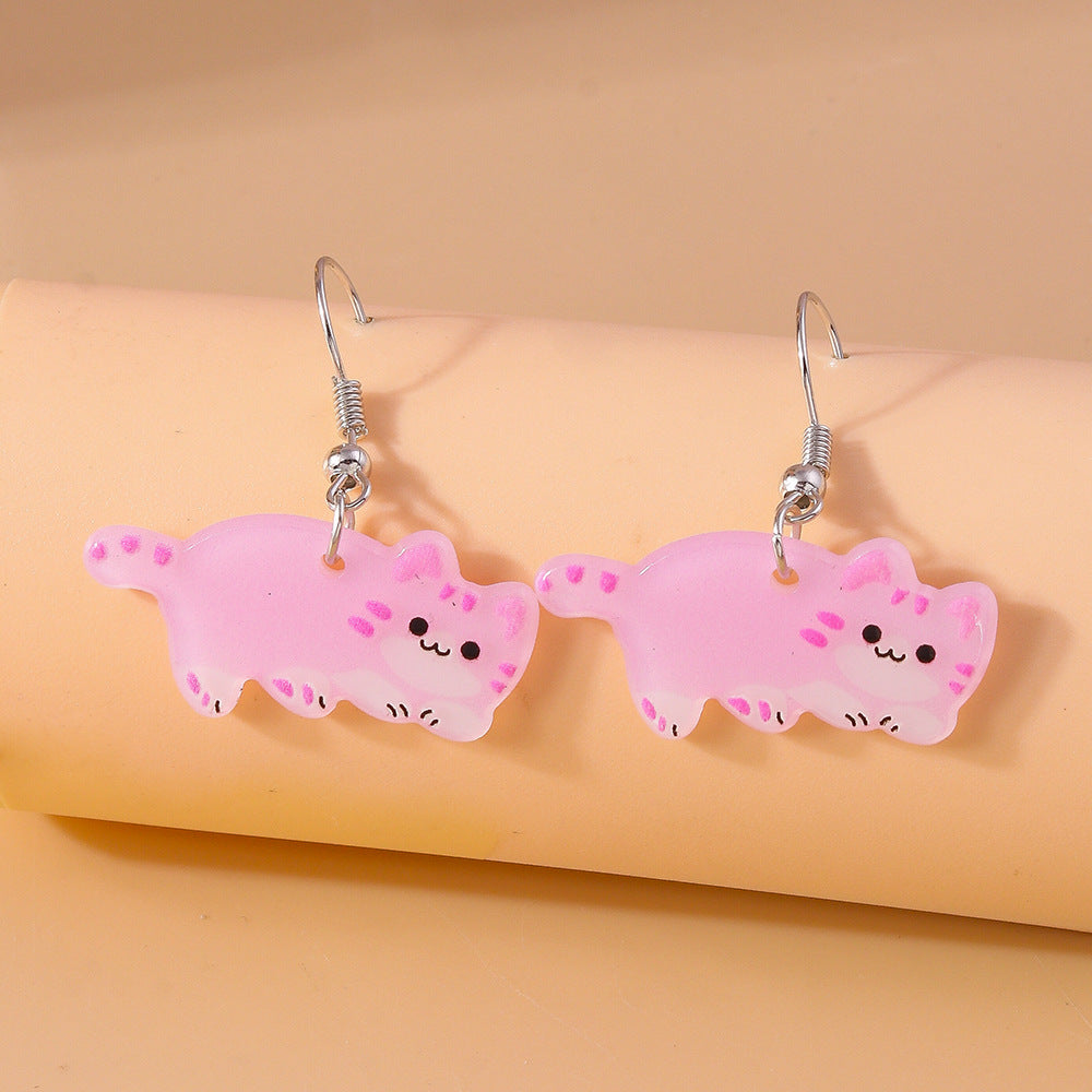 Wholesale Pink Animal Ear Hook Cat Earrings