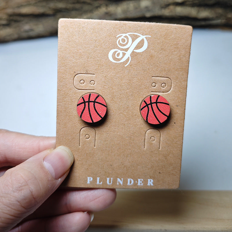 Wholesale Border Sports Wind Earrings Basketball Football Baseball Football Love Earrings