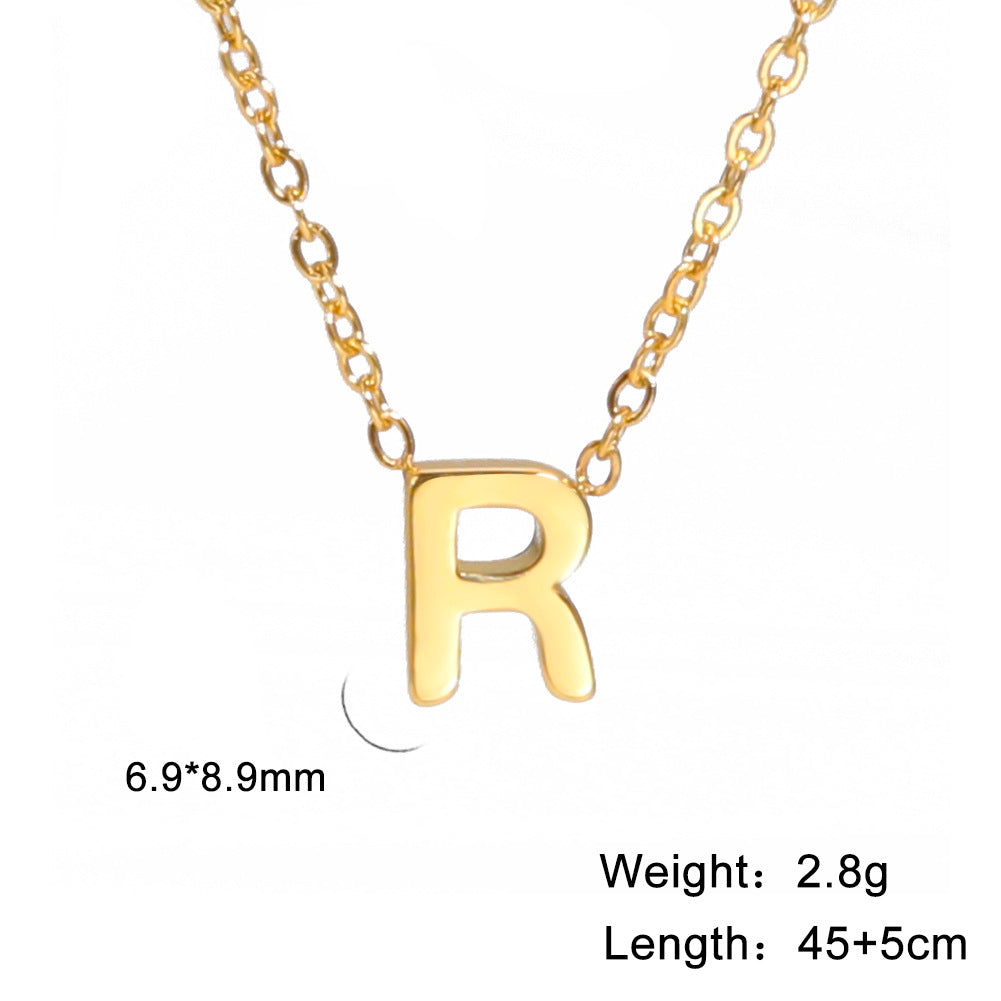Wholesale Letter Gold 18k Real Gold Electroplated Stainless Steel Necklace