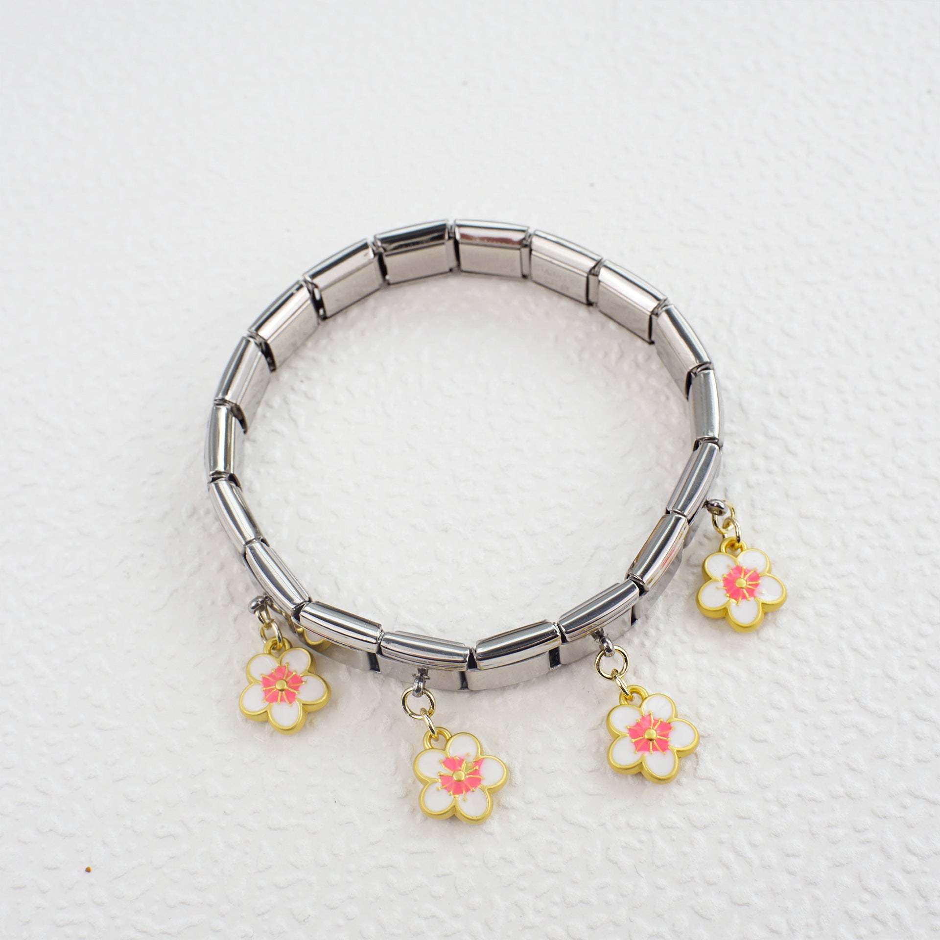 Wholesale 5pcs/   pack Single Section Creative Stainless Steel Composable Bracelet