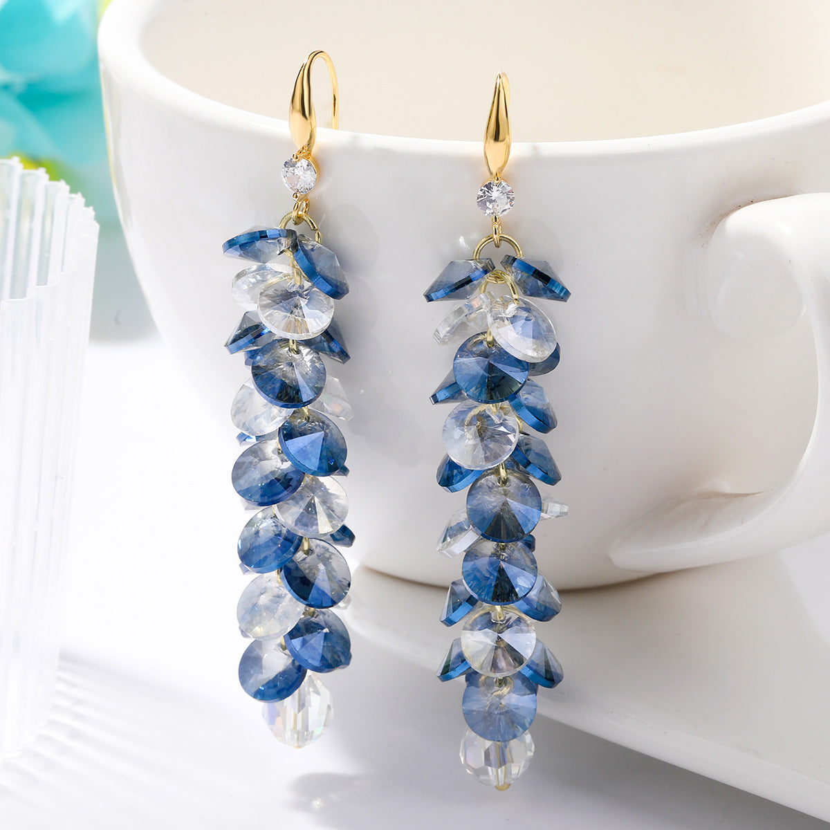 Wholesale  Mother's Day Long Crystal Earrings