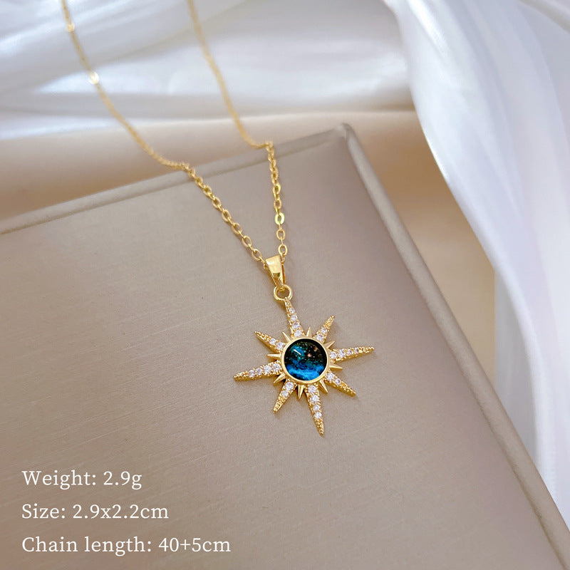 Wholesale Titanium Steel Star Planet Zircon Full Diamond Necklace Clavicle Chain Choker Necklace ACC-NE-LiGe018