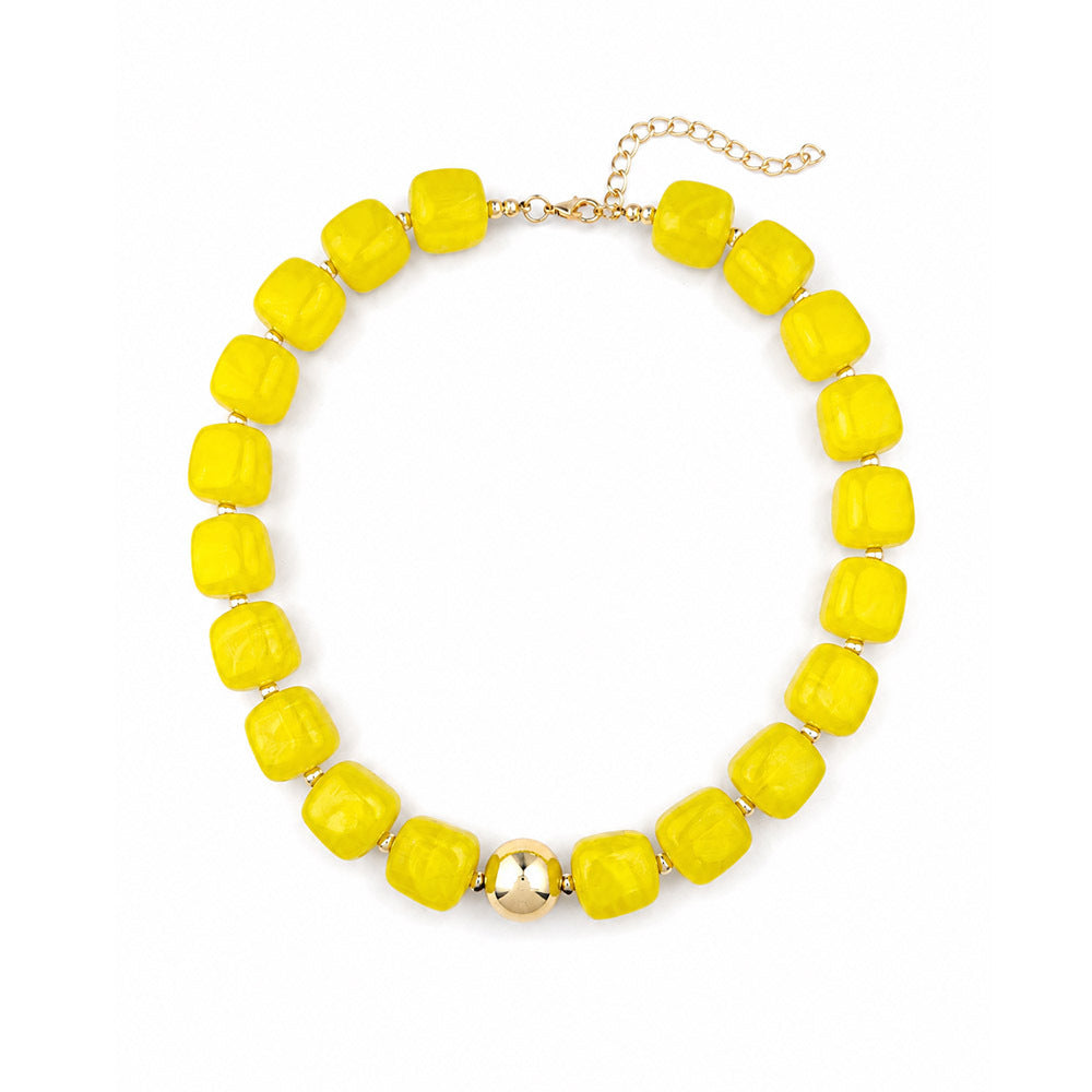 Wholesale Sweet Style Colorful Sugar Cube Acrylic Beaded Necklace Handmade Jewelry