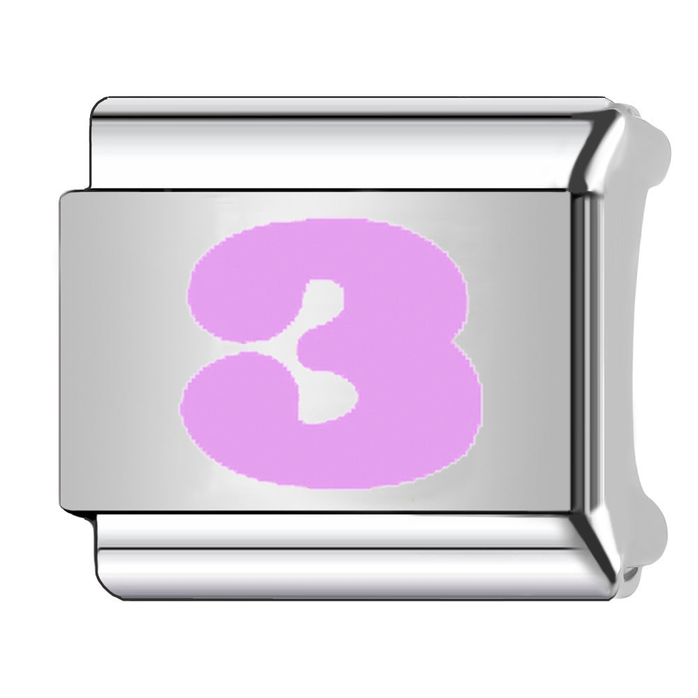 Wholesale  Italian Charm Bracelet 9mm DIY  pink   Creative Stainless Steel Composable Bracelet