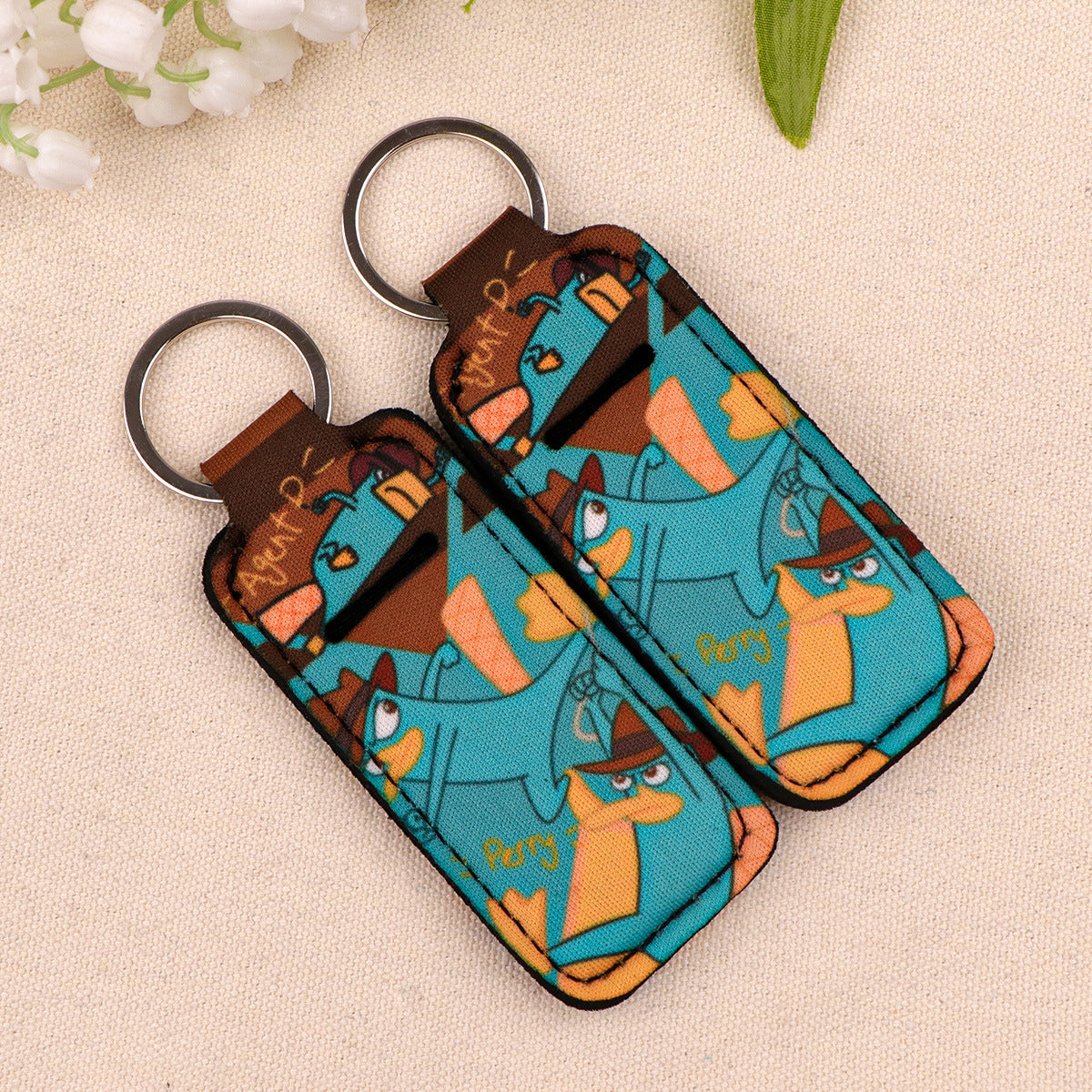 Wholesale 6pcs Cute cartoon lipstick set keychain