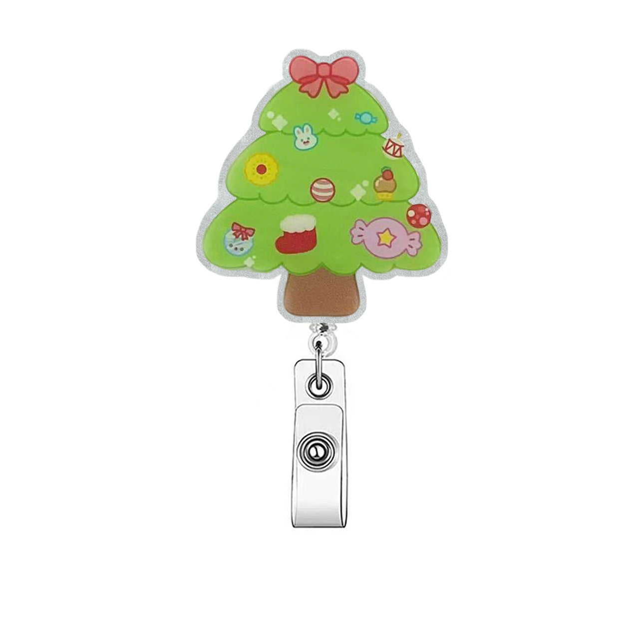Wholesale Christmas tree bell badge name Badge Reels