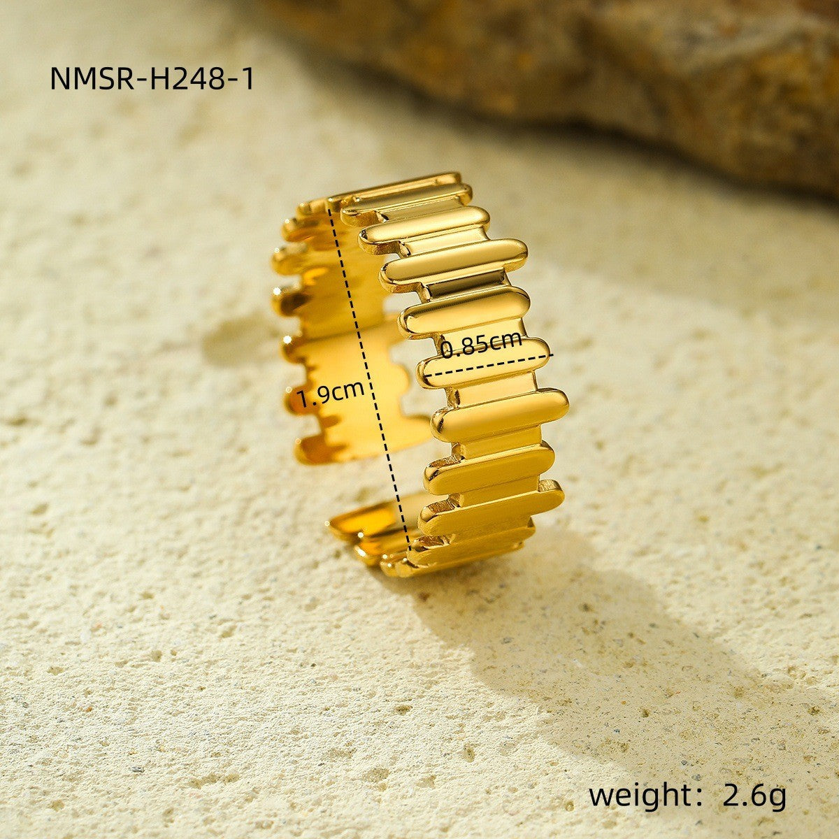 Wholesale 18k gold geometric irregular stainless steel ring
