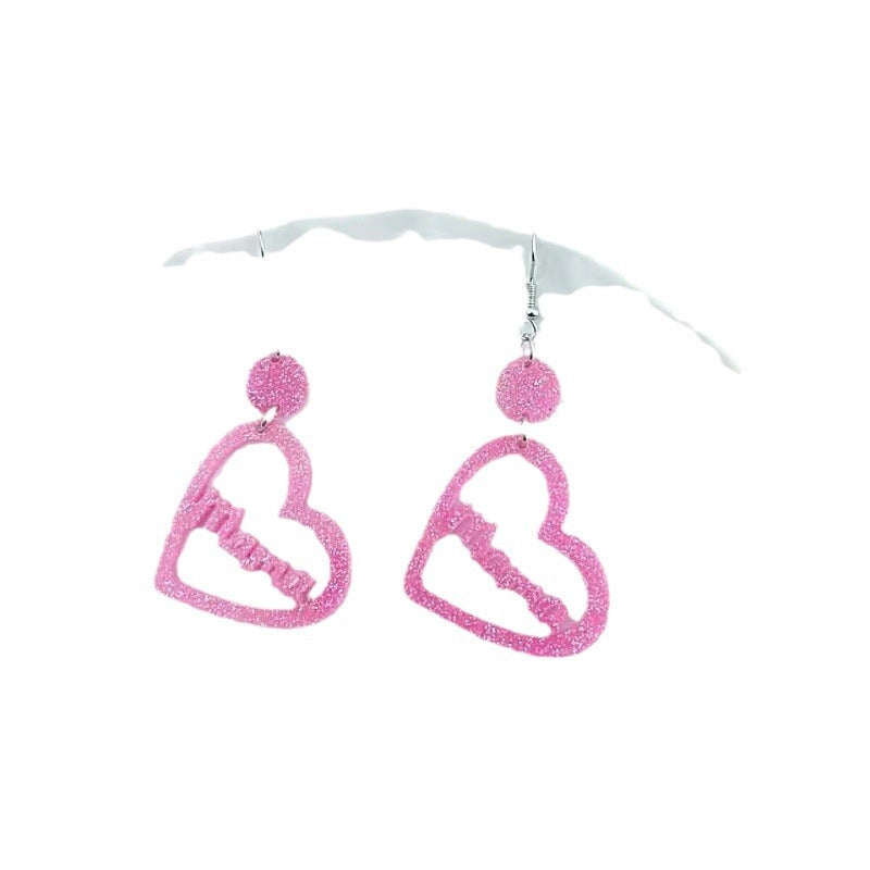 Wholesale MAMA Mother's Day Acrylic Earrings Heart Earrings ACC-ES-AnDao006