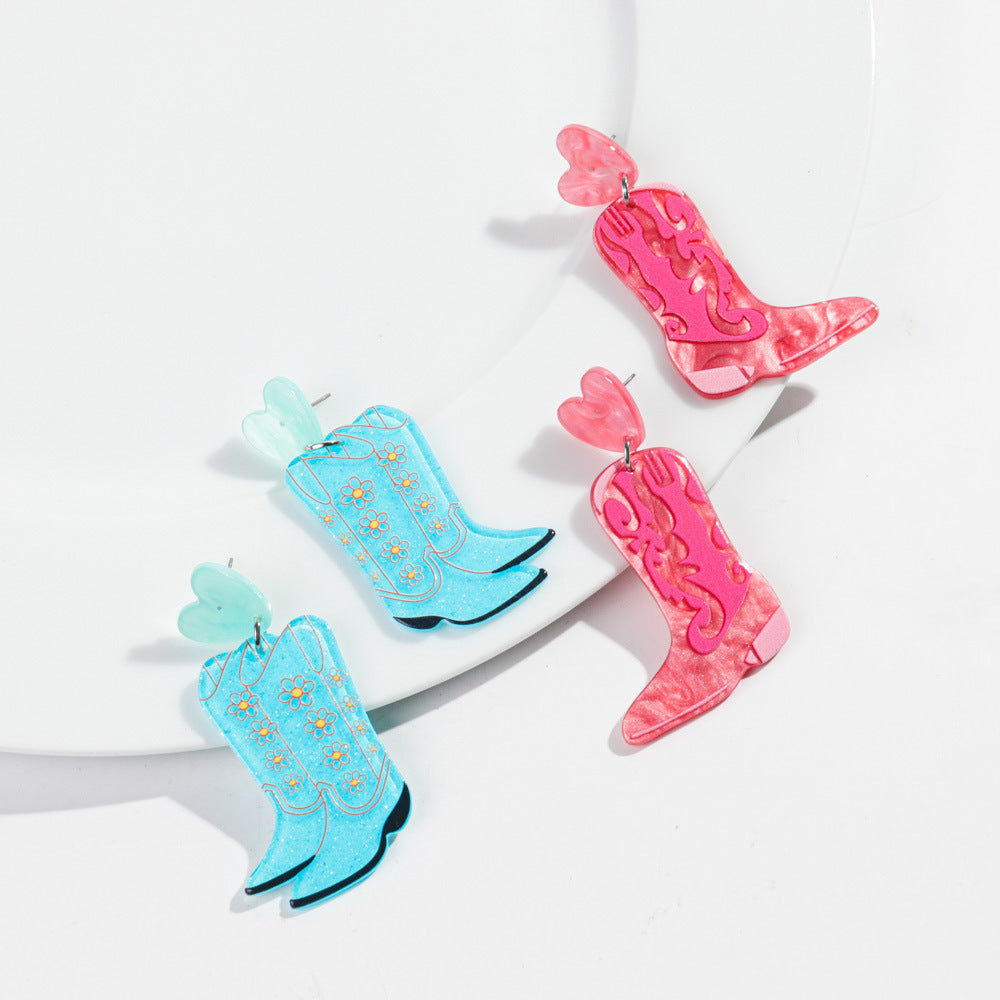 Wholesale Western Cowboy Hat Boots Earrings