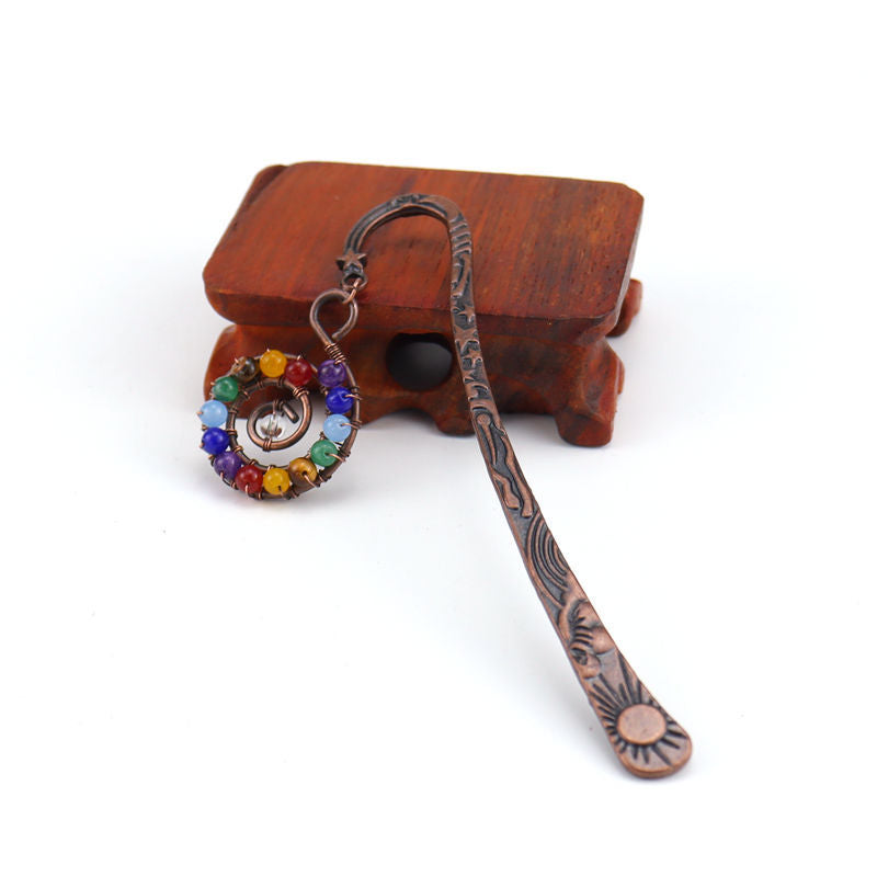 Wholesale Natural Stone Colorful Crystal Beads Conch Tree of Life Bookmark ACC-BM-HanX005