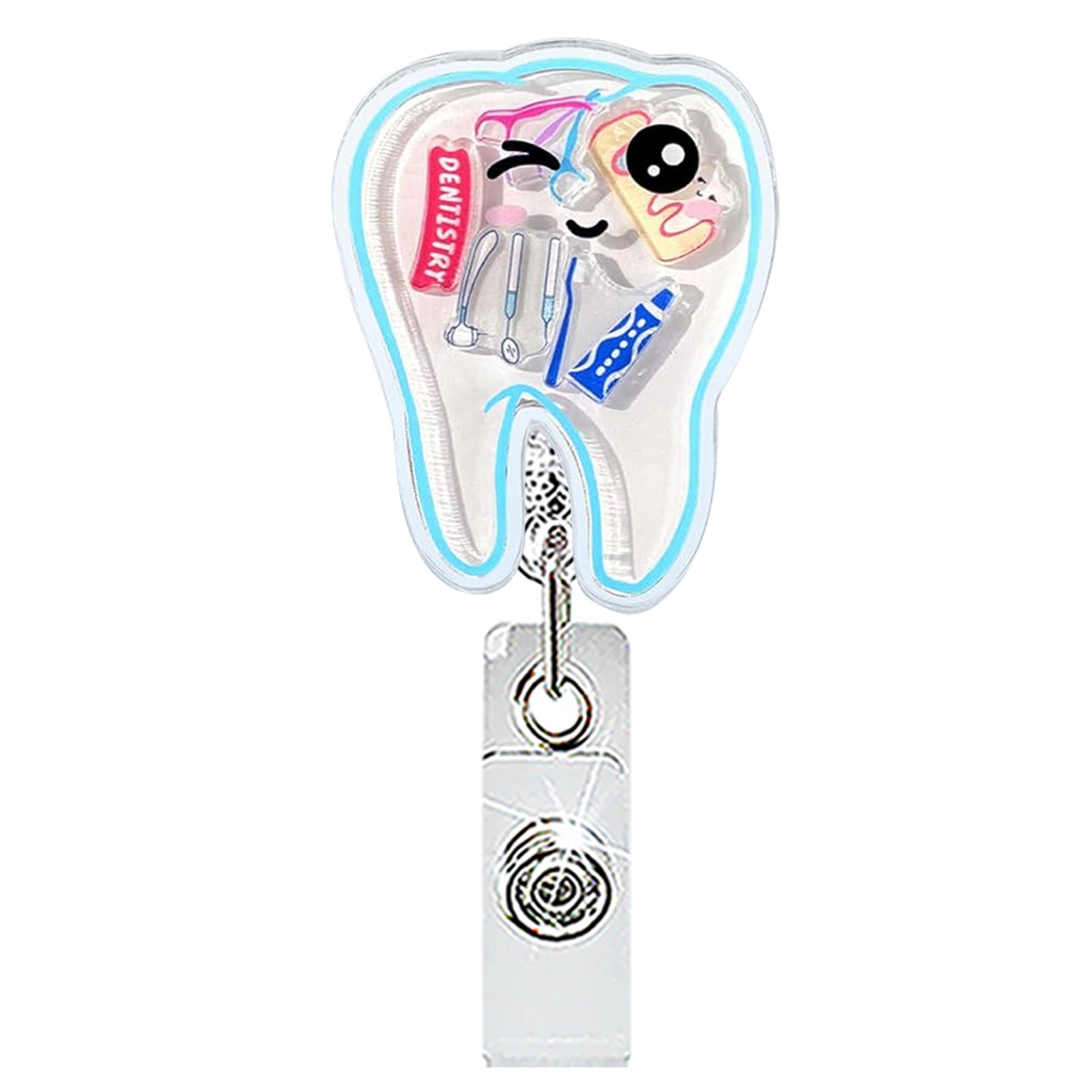 Wholesale Cute Acrylic Heart-Shaped Retractable Badge Holder - Pill Bottle Design for Doctor Nurse,  Rotating Clip,  Gift