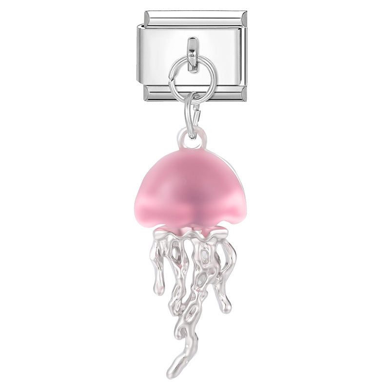 Wholesale Italian Charm Bracelet 9mm DIY Splicing Heart Pendant Stainless Steel Composable Bracelet